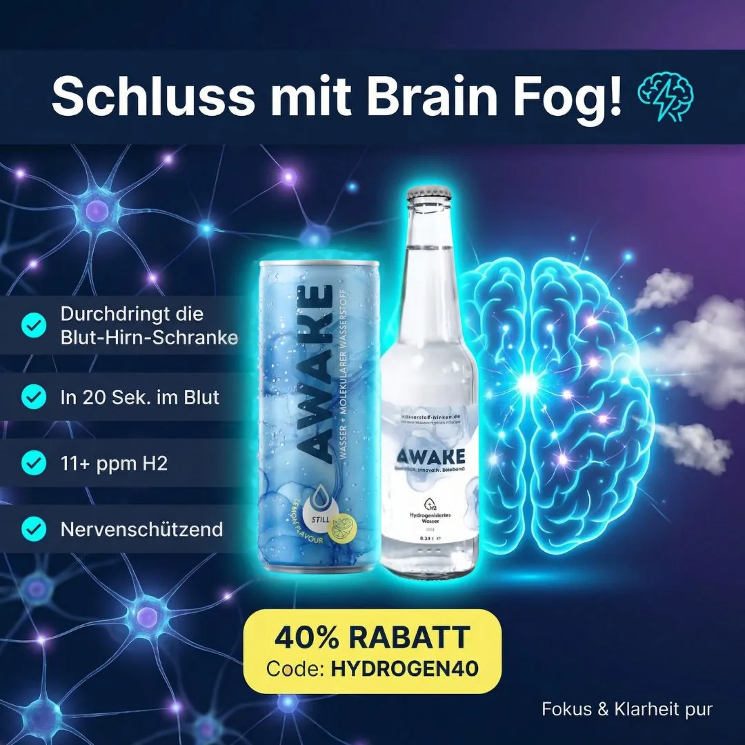 Schluss mit Brain Fog – AWAKE Wasserstoffwasser für mentale Klarheit